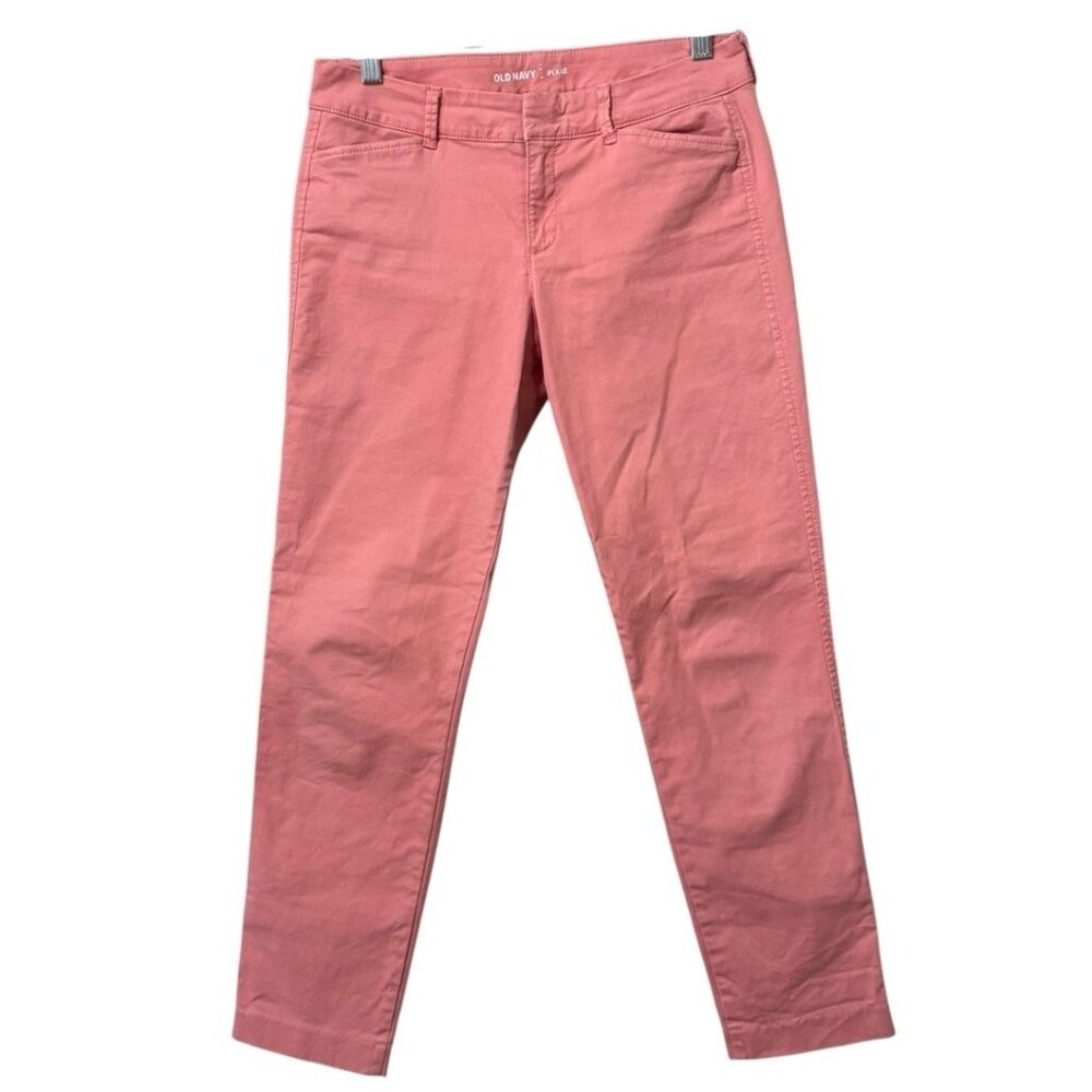 Old Navy Pixie Chino Pants Size 4 Rainer Cherry Modern Stretch Summer Spring
